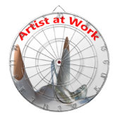 Artiest op het werk dartbord (Voorkant)