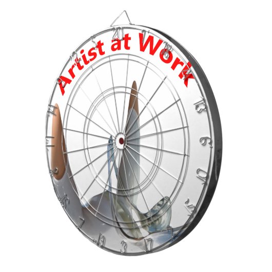 Artiest op het werk dartbord (Voorkant Rechts)