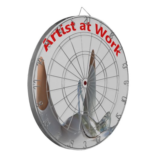 Artiest op het werk dartbord (Voorkant Links)