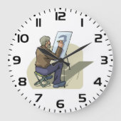 Artiest op het werk grote klok (Voorkant)