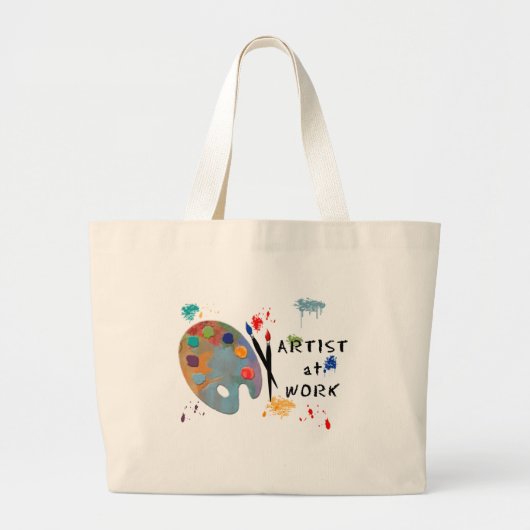 Artiest op het werk grote tote bag (Voorkant)