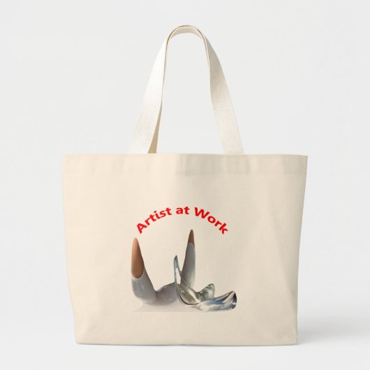 Artiest op het werk grote tote bag (Voorkant)