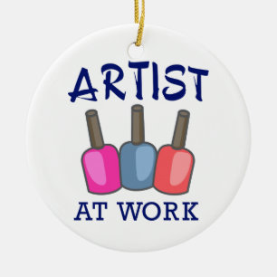 Artiest op het werk keramisch ornament