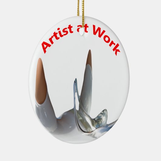 Artiest op het werk keramisch ornament (Rechts)