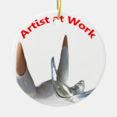 Artiest op het werk keramisch ornament (Voorkant)