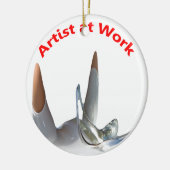 Artiest op het werk keramisch ornament (Links)