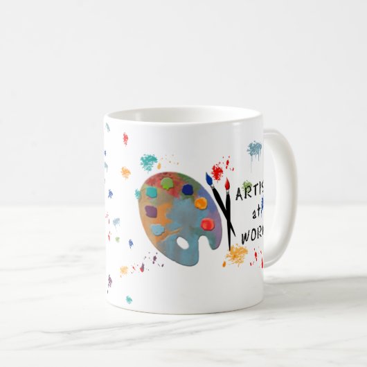 Artiest op het werk koffiemok (Voorkant rechts)