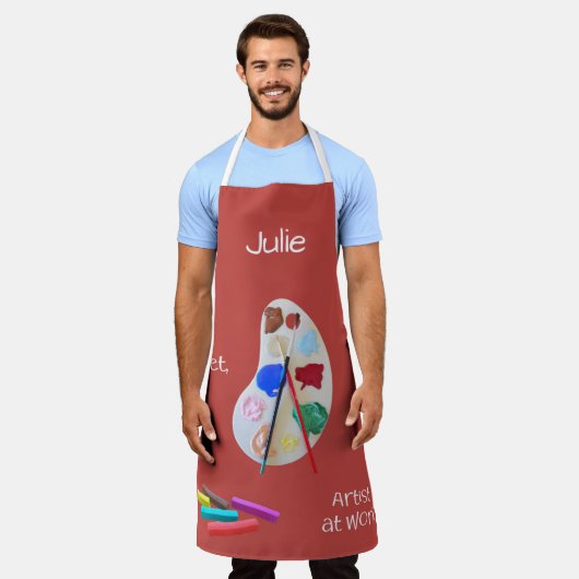 Artiest op het werk met ballet en verf schort (Gedragen)