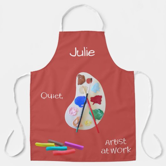 Artiest op het werk met ballet en verf schort (Voorkant)