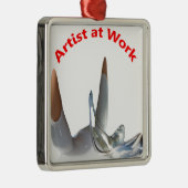 Artiest op het werk metalen ornament (Rechts)