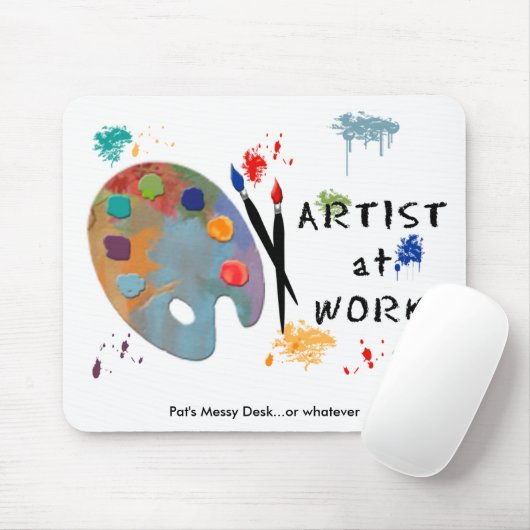 Artiest op het werk muismat (Met muis)