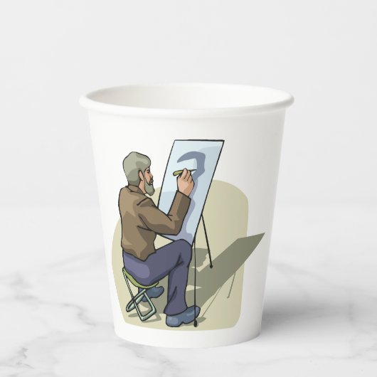 Artiest op het werk papieren bekers (Voorkant)