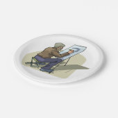 Artiest op het werk papieren bordje (Gekanteld)