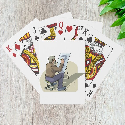 Artiest op het werk pokerkaarten