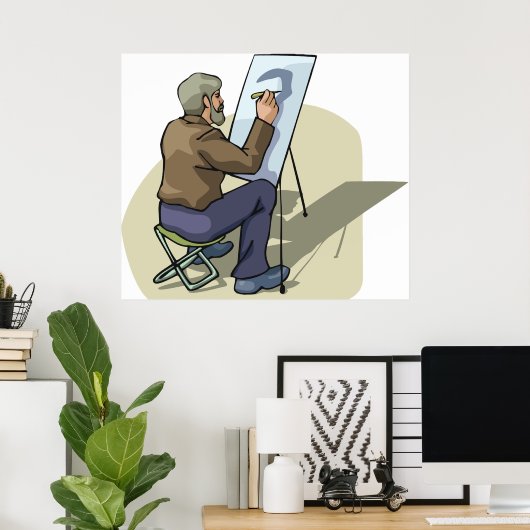 Artiest op het werk poster (Thuiskantoor)