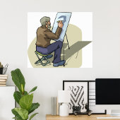 Artiest op het werk poster