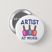 Artiest op het werk ronde button 5,7 cm (Voorkant /achterkant)