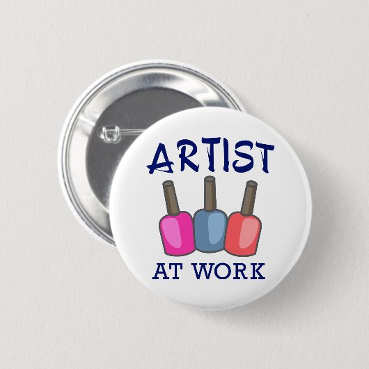 Artiest op het werk ronde button 5,7 cm (Voorkant /achterkant)