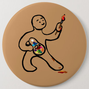 Artiest op het werk ronde button 6,0 cm