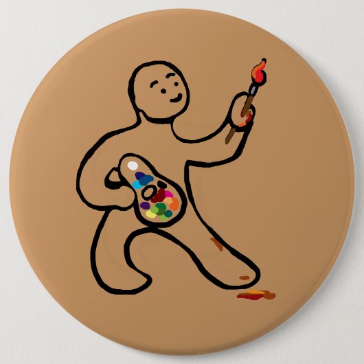 Artiest op het werk ronde button 6,0 cm (Voorkant)