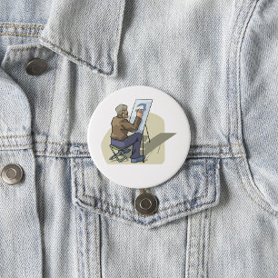 Artiest op het werk ronde button 7,6 cm