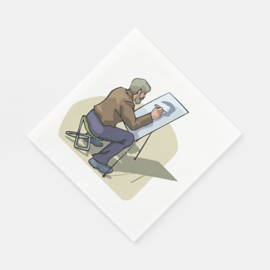 Artiest op het werk servet (Hoek)