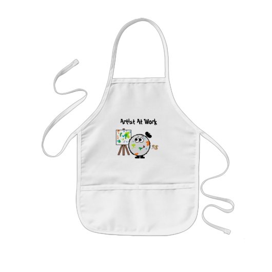 Artiest op het werk Weeble Apron Kinder Schort (Voorkant)
