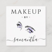 Artiest Paars Eye Brow Social Media QR Code Vierkante Visitekaartje (Voorkant)