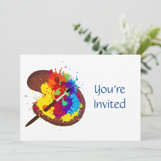 Artiest Paint Thema Verjaardag Kaart (Staand voorkant)