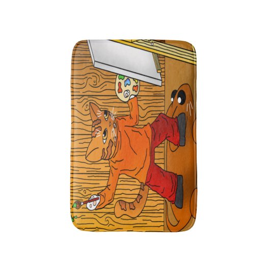 Artiest Painter Cat Badmat (Voorkant Verticaal)