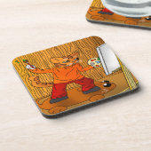 Artiest Painter Cat Bier Onderzetter (Linkerzijde)