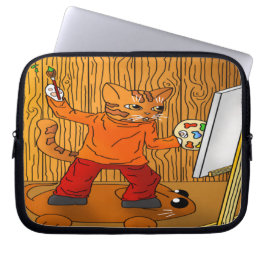 Artiest Painter Cat Laptop Sleeve