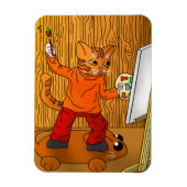 Artiest Painter Cat Magnet Magneet (Verticaal)