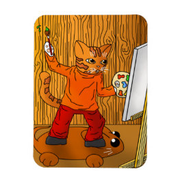 Artiest Painter Cat Magnet Magneet