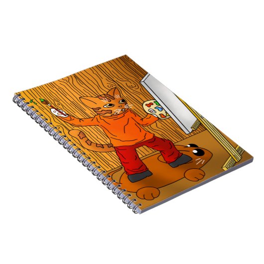 Artiest Painter Cat Notitieboek (Rechterzijde)