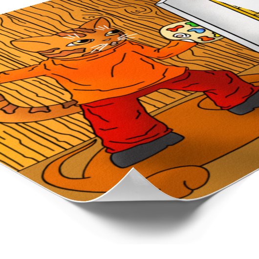 Artiest Painter Cat Poster (Hoek)