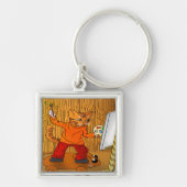 Artiest Painter Cat Sleutelhanger (Voorkant)