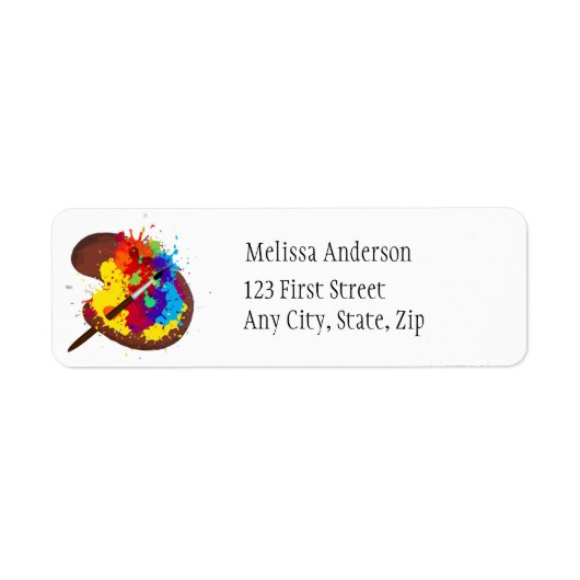 Artiest Painters Palet Colorful Address Label (Voorkant)