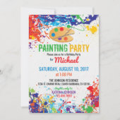 Artiest Palette Paint Splashes Verjaardag Kaart (Voorkant)