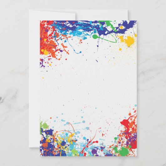 Artiest Palette Paint Splashes Verjaardag Kaart (Achterkant)