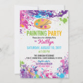 Artiest Palette Paint Splashes Verjaardag Kaart (Voorkant)
