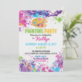 Artiest Palette Paint Splashes Verjaardag Kaart (Staand voorkant)