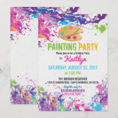 Artiest Palette Paint Splashes Verjaardag Kaart (Voorkant / Achterkant)