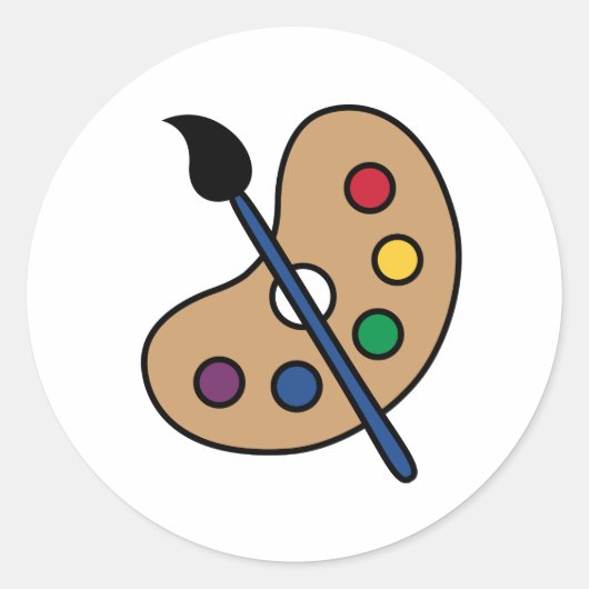Artiest Palette Ronde Sticker (Voorkant)