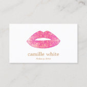 Artiest Pink Sequin Lips Visitekaartje (Voorkant)