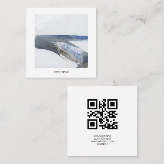 Artiest QR code terug Vierkante Visitekaartje (Voorkant / Achterkant)