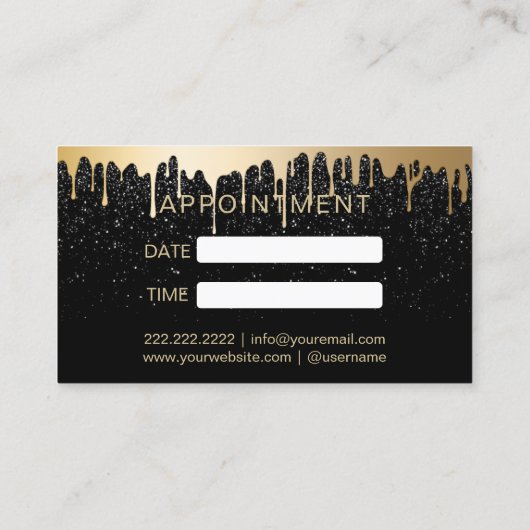 Artiest Red Lips Gold Drips Benoeming Afsprakenkaartje (Achterkant)