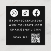 Artiest Red Lips Salon Social Media QR Code Vierkante Visitekaartje (Achterkant)