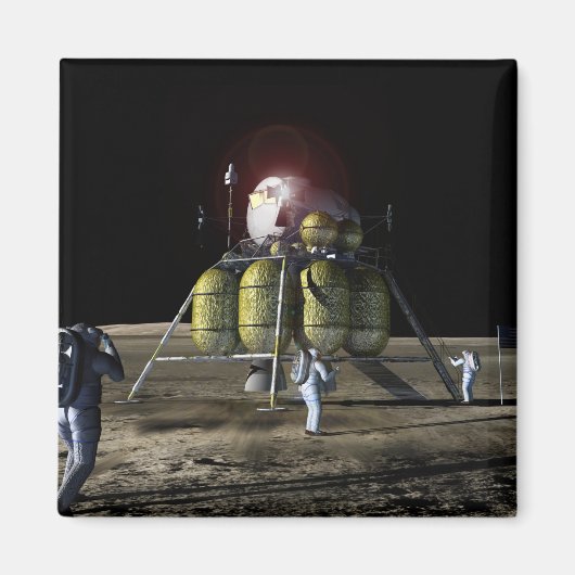 Artiest renditie van een nieuw ruimteschip naar de magneet (Voorkant)