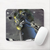 Artiest renditie van een nieuw ruimteschip naar de muismat (Met muis)